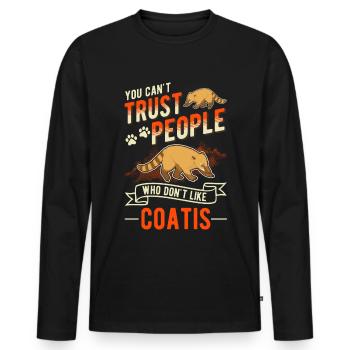 Coati Gift Coati Proboscis Bear - Men's Premium Organic Long Sleeve Shirt - black - Front - Nico (187cm)