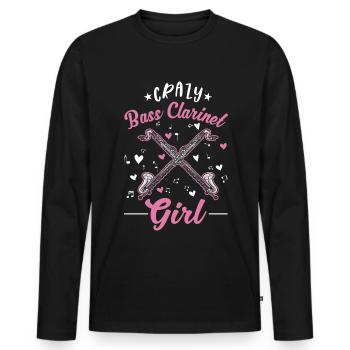 Clarinette basse folle - T-shirt manches longues Premium bio Homme - noir - Devant - Nico (187cm)