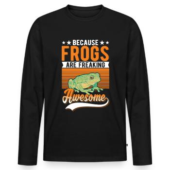 Frog Gift Tree Frog - Men's Premium Organic Long Sleeve Shirt - black - Front - Nico (187cm)