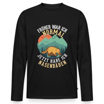 I used to be normal Now I have coatis - Men's Premium Organic Long Sleeve Shirt - black - Front - Nico (187cm)