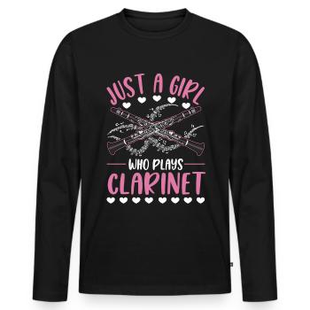 Clarinette Clarinettiste - T-shirt manches longues Premium bio Homme - noir - Devant - Nico (187cm)