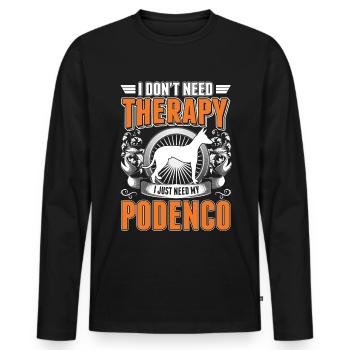 Podenco Therapy Ibizan Hound - Men's Premium Organic Long Sleeve Shirt - black - Front - Nico (187cm)
