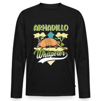 Gürteltier Flüsterer Armadillo - Männer Premium Bio Langarmshirt - Schwarz - Vorne - Nico (187cm)