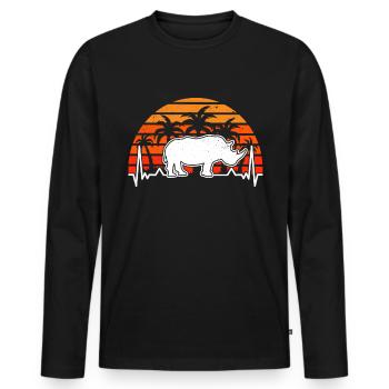Rhino Heartbeat Rhino - Men's Premium Organic Long Sleeve Shirt - black - Front - Nico (187cm)