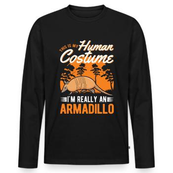 Armadillo Human Costume Gürteltier - Men's Premium Organic Long Sleeve Shirt - black - Front - Nico (187cm)