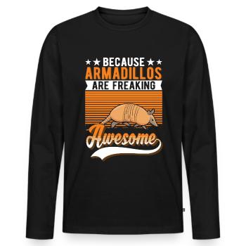 Parce que les tatous sont géniaux Gürteltier - T-shirt manches longues Premium bio Homme - noir - Devant - Nico (187cm)