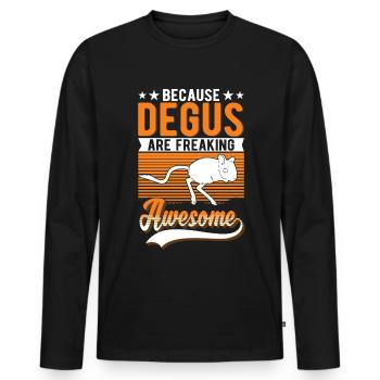 Degu Propriétaire Arbuste Rat Forest Degu - T-shirt manches longues Premium bio Homme - noir - Devant - Nico (187cm)