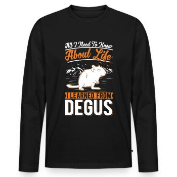 Degu Shrub Rat Forest Degu - Men's Premium Organic Long Sleeve Shirt - black - Front - Nico (187cm)