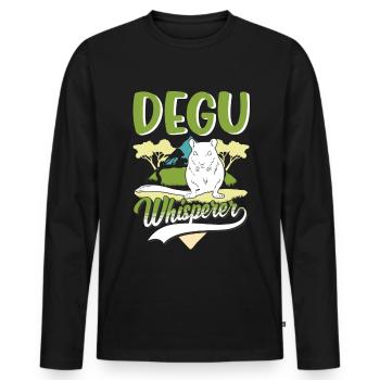 Degu Flüsterer Walddegu - Männer Premium Bio Langarmshirt - Schwarz - Vorne - Nico (187cm)