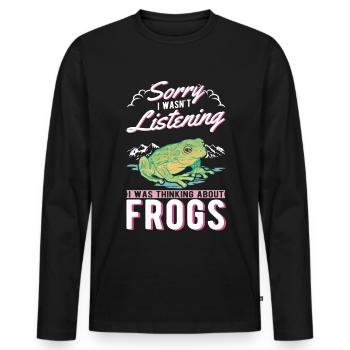 Frog Gift Tree Frog - Men's Premium Organic Long Sleeve Shirt - black - Front - Nico (187cm)