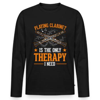 Clarinettiste Thérapie Clarinettiste - T-shirt manches longues Premium bio Homme - noir - Devant - Nico (187cm)