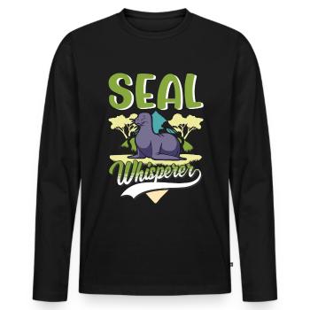 Robbenflüsterer Seerobbe Robbe Seehund - Männer Premium Bio Langarmshirt - Schwarz - Vorne - Nico (187cm)