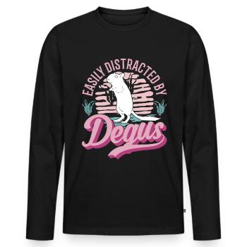 Degu Cadeau Arbuste Rat Forest Degu - T-shirt manches longues Premium bio Homme - noir - Devant - Nico (187cm)