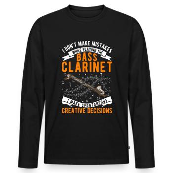 Clarinette basse Choix créatifs - T-shirt manches longues Premium bio Homme - noir - Devant - Nico (187cm)