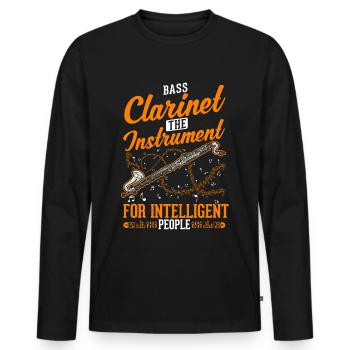 Clarinette basse cadeau Clarinettiste basse - T-shirt manches longues Premium bio Homme - noir - Devant - Nico (187cm)