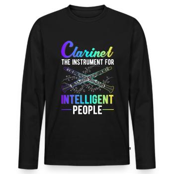 Clarinet instrument for intelligent people - Men's Premium Organic Long Sleeve Shirt - black - Front - Nico (187cm)