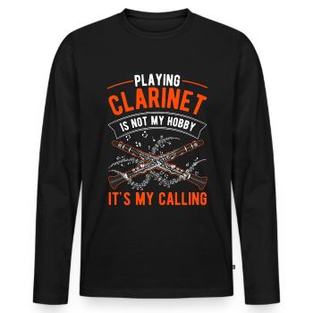 Clarinettes Amateur Clarinettiste Clarinettiste - T-shirt manches longues Premium bio Homme - noir - Devant - Nico (187cm)