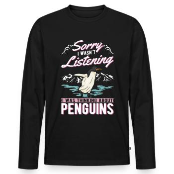 Pinguin Penguin Kaiserpinguin Gelbaugenpinguin - Männer Premium Bio Langarmshirt - Schwarz - Vorne - Nico (187cm)
