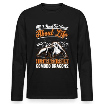 Komodowaran Komododrache Waran - Männer Premium Bio Langarmshirt - Schwarz - Vorne - Nico (187cm)