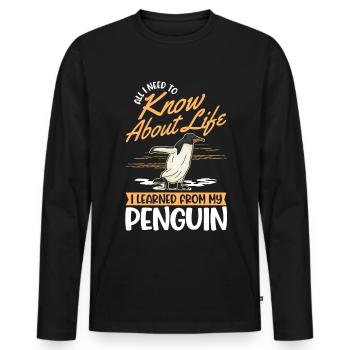 Penguin Gift Penguin - Men's Premium Organic Long Sleeve Shirt - black - Front - Nico (187cm)