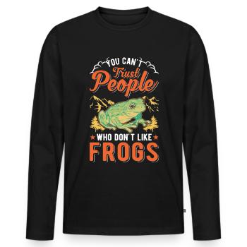 Frog Gift Tree Frog - Men's Premium Organic Long Sleeve Shirt - black - Front - Nico (187cm)