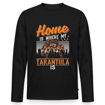 Zuhause ist wo meine Tarantel ist - Männer Premium Bio Langarmshirt - Schwarz - Vorne - Nico (187cm)