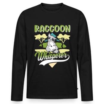 Raton laveur Raton laveur - T-shirt manches longues Premium bio Homme - noir - Devant - Nico (187cm)