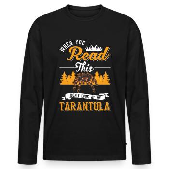 Tarantel Geschenk Spinne Tarantula - Männer Premium Bio Langarmshirt - Schwarz - Vorne - Nico (187cm)