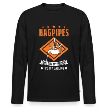 Cornemuses Hobby Cornemuses - T-shirt manches longues Premium bio Homme - noir - Devant - Nico (187cm)