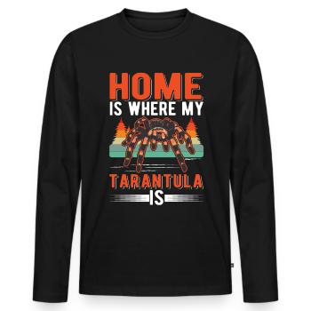 Zuhause ist wo meine Tarantel ist - Männer Premium Bio Langarmshirt - Schwarz - Vorne - Nico (187cm)