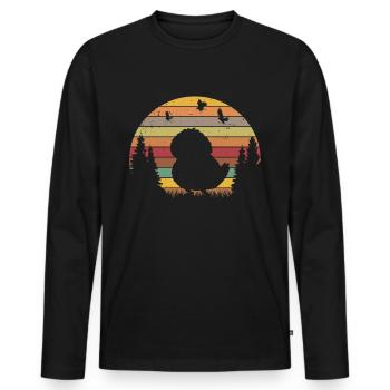 Kakapo Retro Nachtpapagei Vintage - Männer Premium Bio Langarmshirt - Schwarz - Vorne - Nico (187cm)