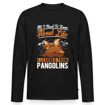 Pangolin Cadeau Pangolin - T-shirt manches longues Premium bio Homme - noir - Devant - Nico (187cm)