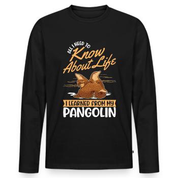 Pangolin Cadeau Pangolin - T-shirt manches longues Premium bio Homme - noir - Devant - Nico (187cm)