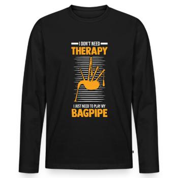 Cornemuse Thérapie Cornemuse - T-shirt manches longues Premium bio Homme - noir - Devant - Nico (187cm)