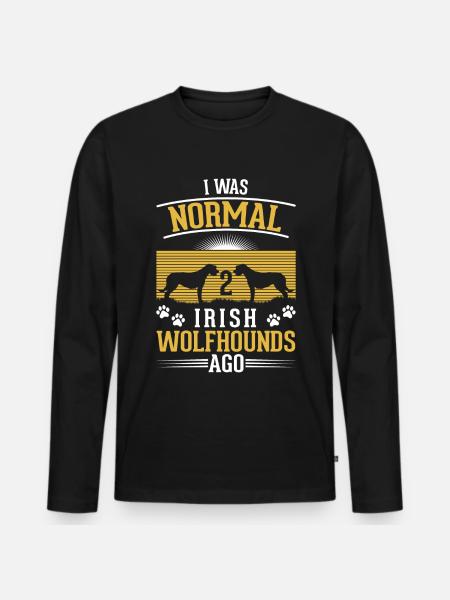Irischer Wolfshund Irish Wolfhound - Männer Premium Bio Langarmshirt - Schwarz