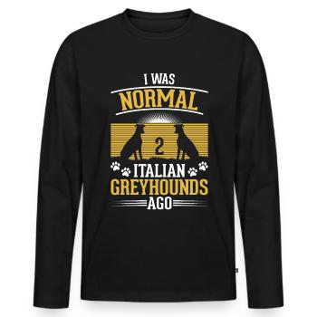 Cadeau de lévrier italien - T-shirt manches longues Premium bio Homme - noir - Devant - Nico (187cm)