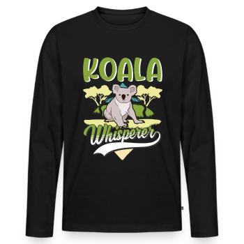 Koala Whisperer Koala Bear - T-shirt manches longues Premium bio Homme - noir - Devant - Nico (187cm)