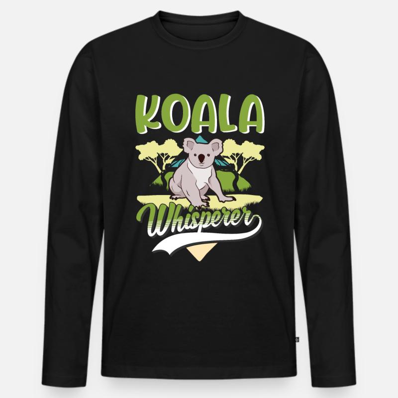 Koala Flüsterer Koalabär - Männer Premium Bio Langarmshirt - Schwarz