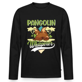 Pangolin Chuchoteur Pangolin - T-shirt manches longues Premium bio Homme - noir - Devant - Nico (187cm)