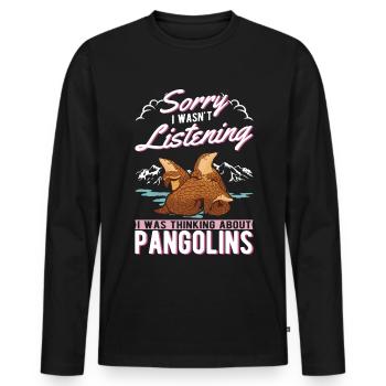 Pangolin Cadeau Pangolin - T-shirt manches longues Premium bio Homme - noir - Devant - Nico (187cm)