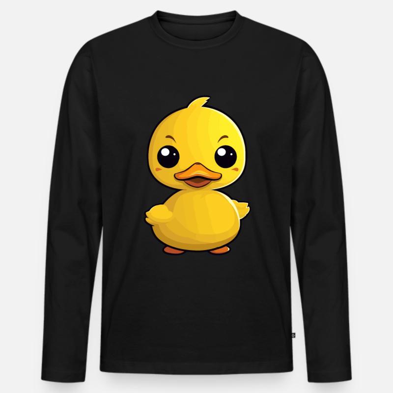 Gelbe Gummiente Badeente - Männer Premium Bio Langarmshirt - Schwarz