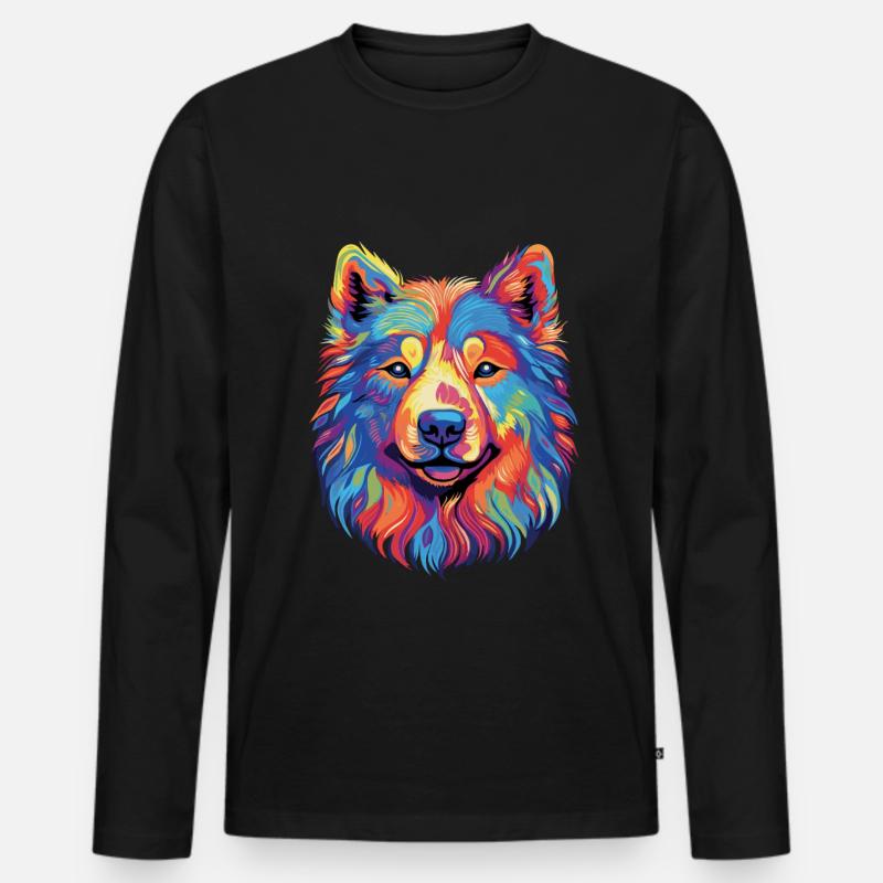 Samojede Schlittenhund Samojeden - Männer Premium Bio Langarmshirt - Schwarz