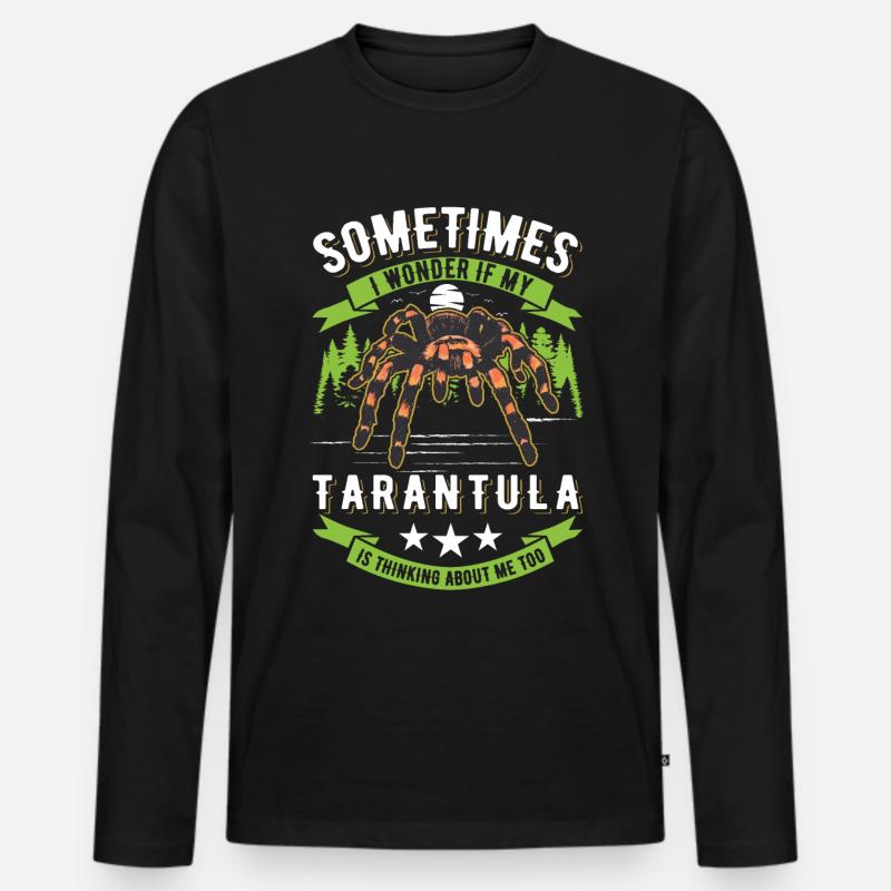 Tarantel Spinne Tarantula - Männer Premium Bio Langarmshirt - Schwarz