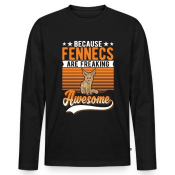 Parce que les Fennecs sont des Fennek impressionnants - T-shirt manches longues Premium bio Homme - noir - Devant - Nico (187cm)
