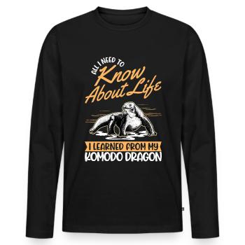 Komodowaran Komododrache Waran - Männer Premium Bio Langarmshirt - Schwarz - Vorne - Nico (187cm)