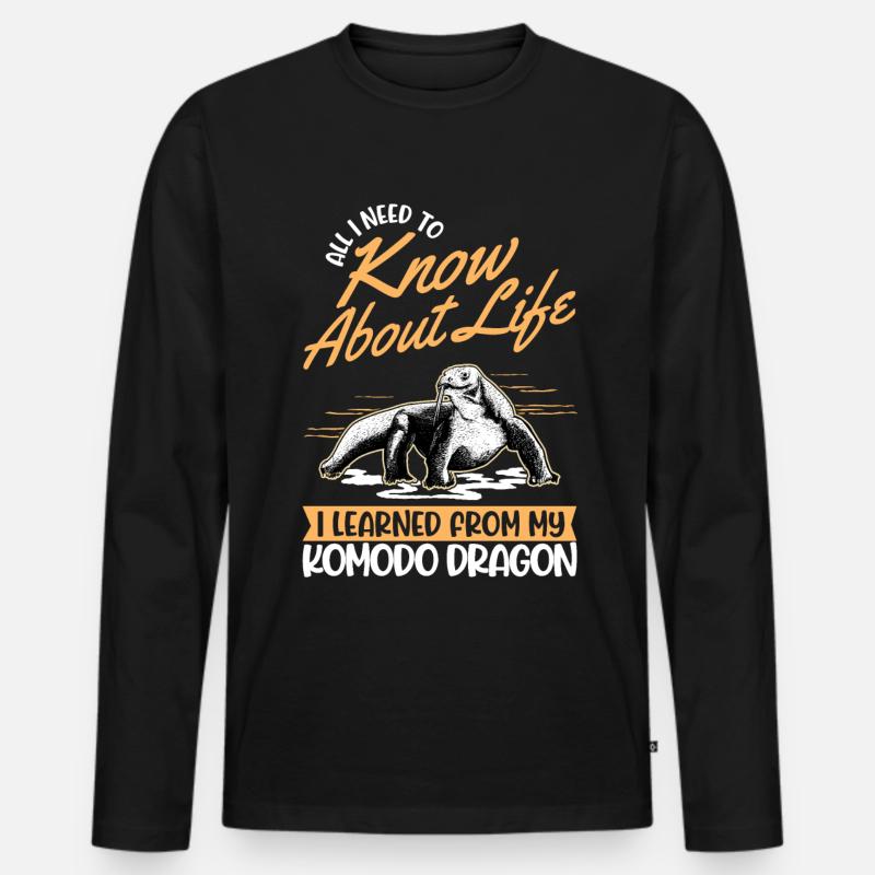 Komodowaran Komododrache Waran - Männer Premium Bio Langarmshirt - Schwarz