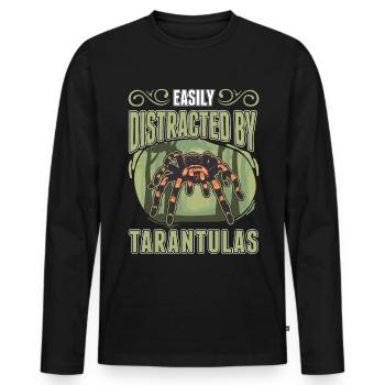 Easily distracted by Tarantulas Tarantel - Männer Premium Bio Langarmshirt - Schwarz - Vorne - Nico (187cm)