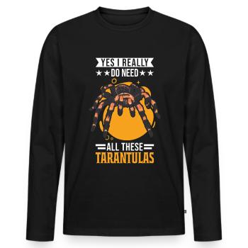 Tarentule Cadeau Araignée Tarentule - T-shirt manches longues Premium bio Homme - noir - Devant - Nico (187cm)