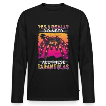 Tarentule Cadeau Araignée Tarentule - T-shirt manches longues Premium bio Homme - noir - Devant - Nico (187cm)