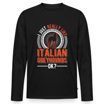 Cadeau de lévrier italien - T-shirt manches longues Premium bio Homme - noir - Devant - Nico (187cm)